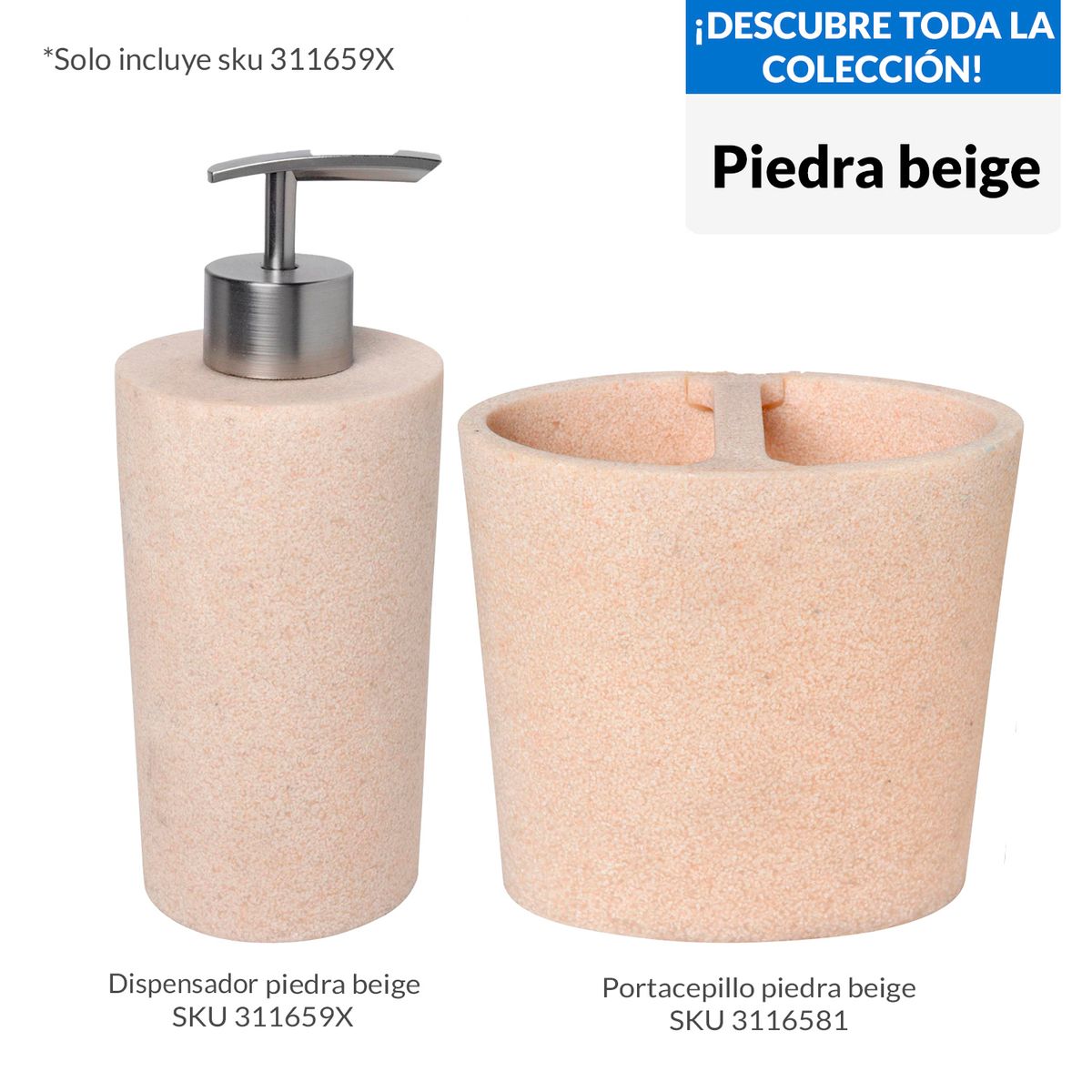 JUST HOME COLLECTION - Dispensador de jabón para baño beige