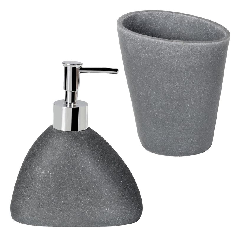  - Set 2 accesorios de baño Piedra Gris