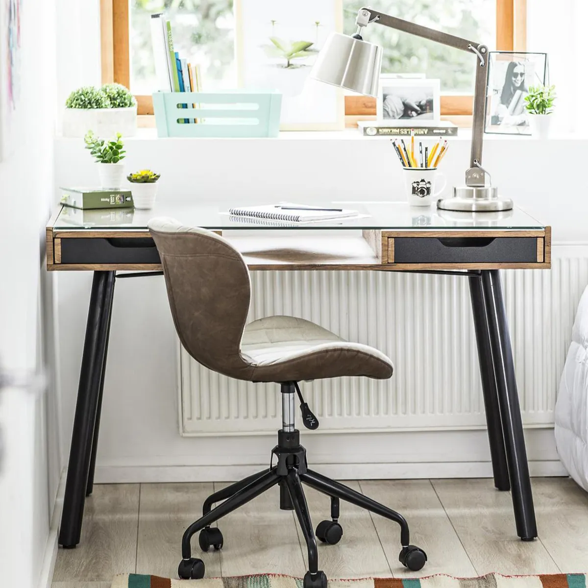 JUST HOME COLLECTION - Escritorio 76x120x60 cm negro