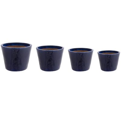 Imagen 2 del producto Set 4 Maceteros de Cerámica Azul
