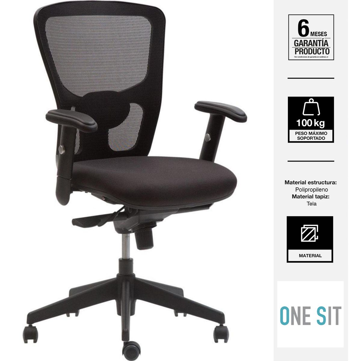 ONE SIT - Silla Escritorio Ejecutiva Leep Negro
