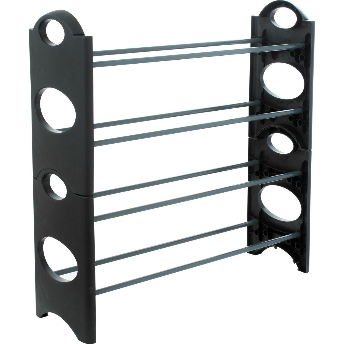 JUST HOME COLLECTION - Zapatera Metal 4 Nivel(es) 63x69x22 cm Blanco/Negro