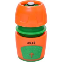 Conector para manguera 1/2"" a 3/4"" de plástico con stop