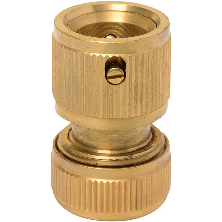 Conector para manguera 1/2" de bronce con stop