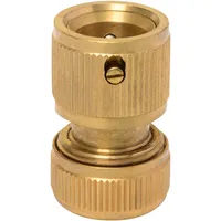 Conector para manguera 1/2"" de bronce con stop