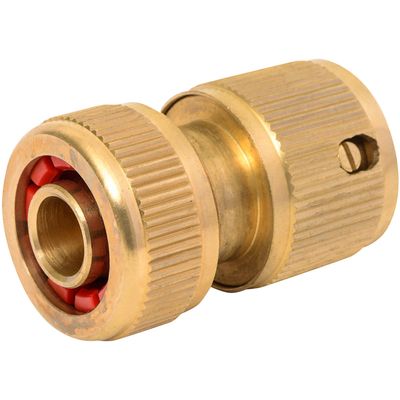 Imagen 2 del producto Conector para manguera 1/2"" de bronce con stop
