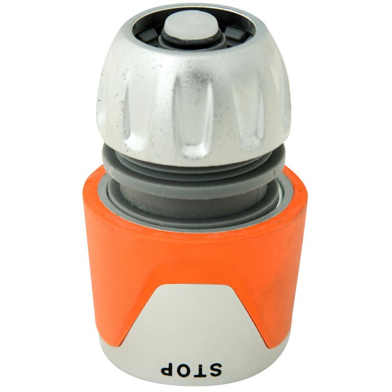 Conector para manguera 3/4" de plástico con stop