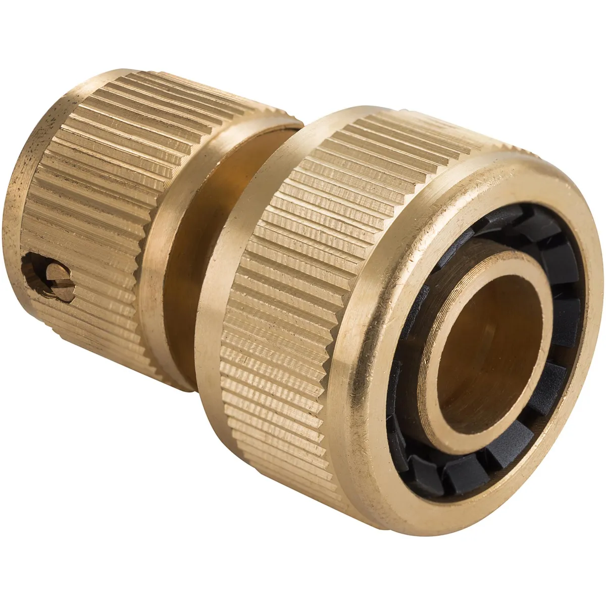 ERGO - Conector para manguera 3/4" de bronce sin stop