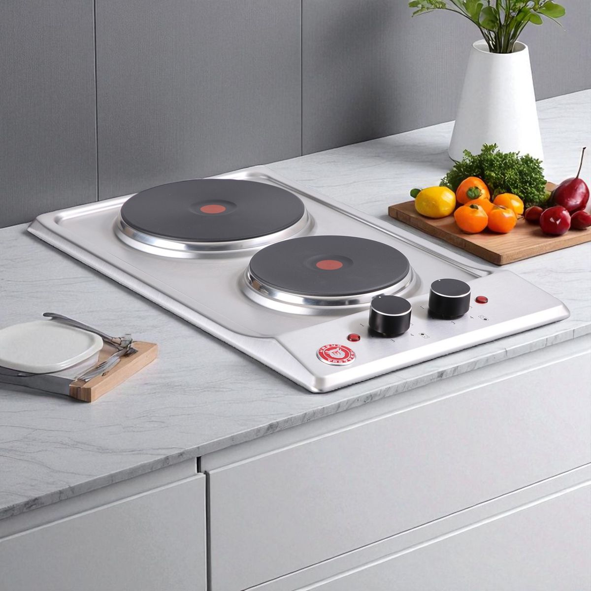 URSUS TROTTER - Encimera Eléctrica 2 Platos Negro/inox UT PRIME E2P