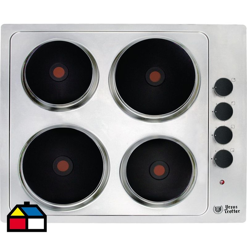URSUS TROTTER - Encimera Inducción 4 Platos Negro/Inox UT PRIME E4P