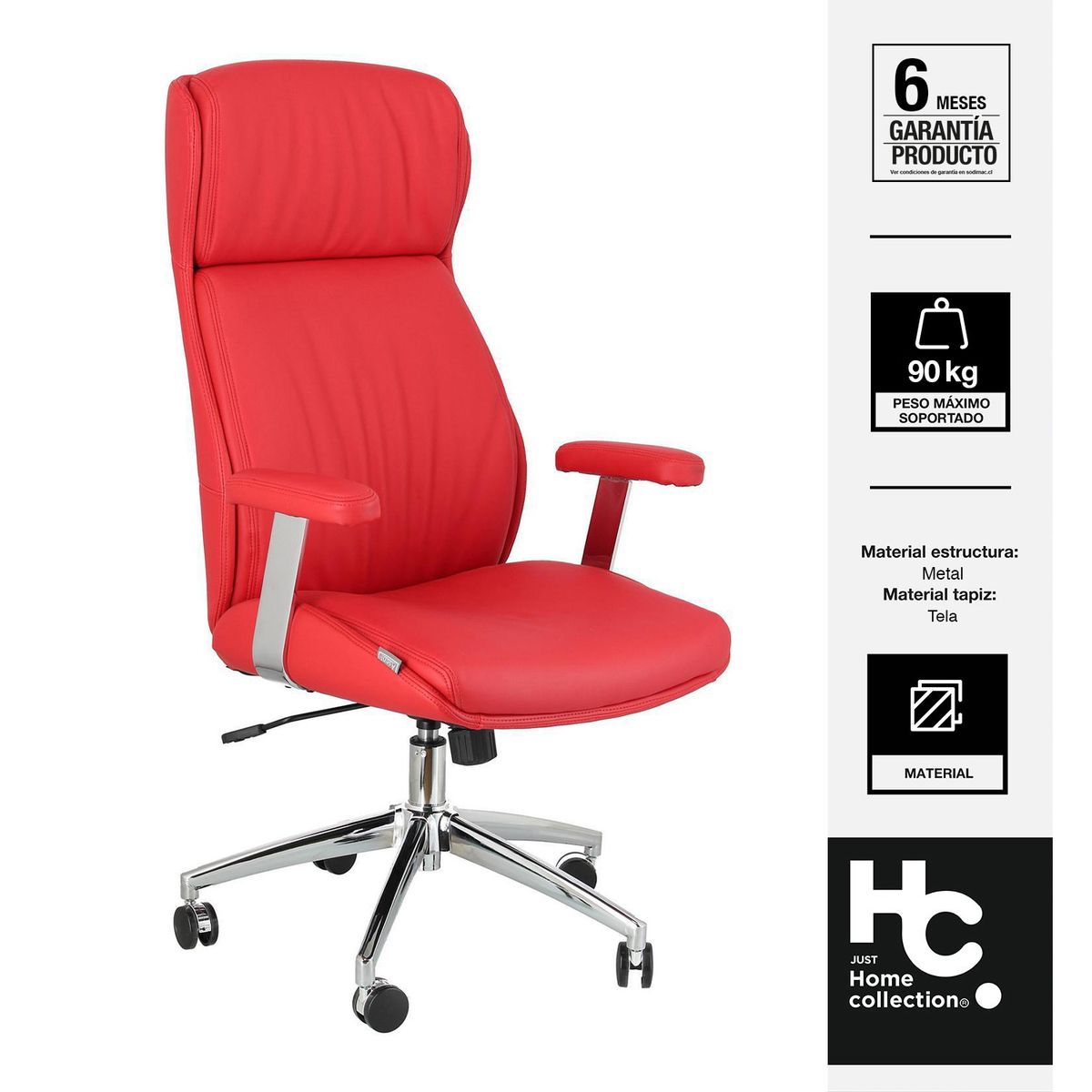 JUST HOME COLLECTION - Silla Escritorio Ejecutiva Valentin Rojo