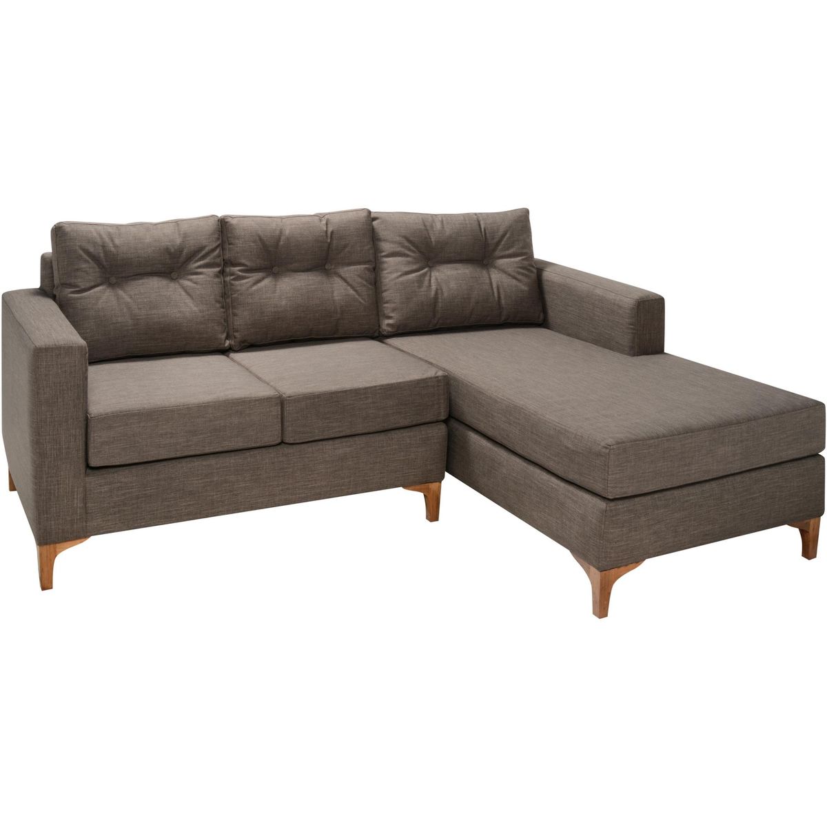 NUEVALINEA - Sofá Seccional 4 cuerpos Bilbao 200x80x150 cm Castaño