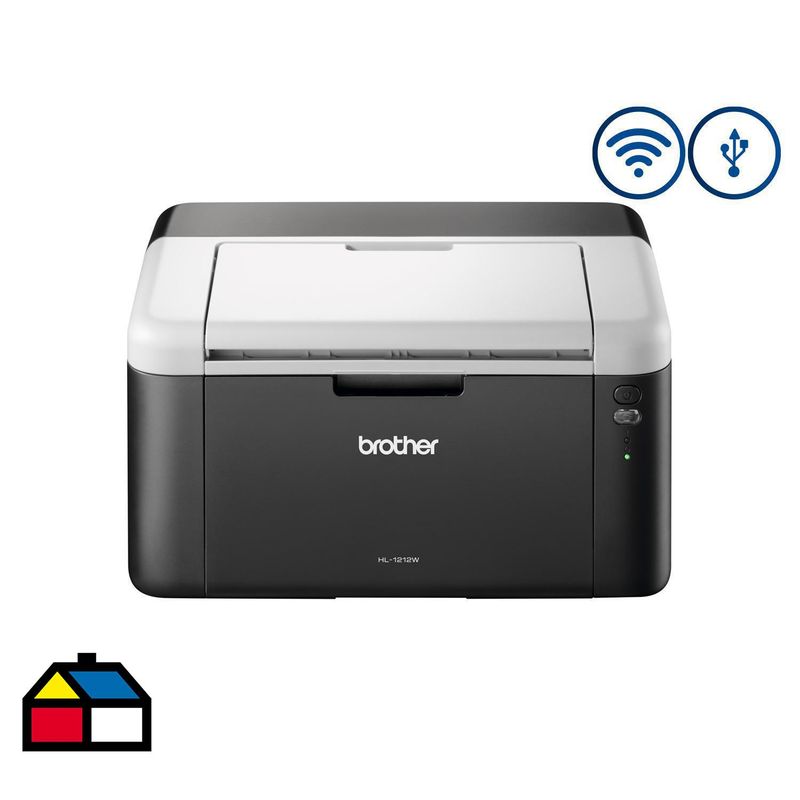 BROTHER - Impresora Láser monocromática HL1212W Negro USB/Wi-Fi