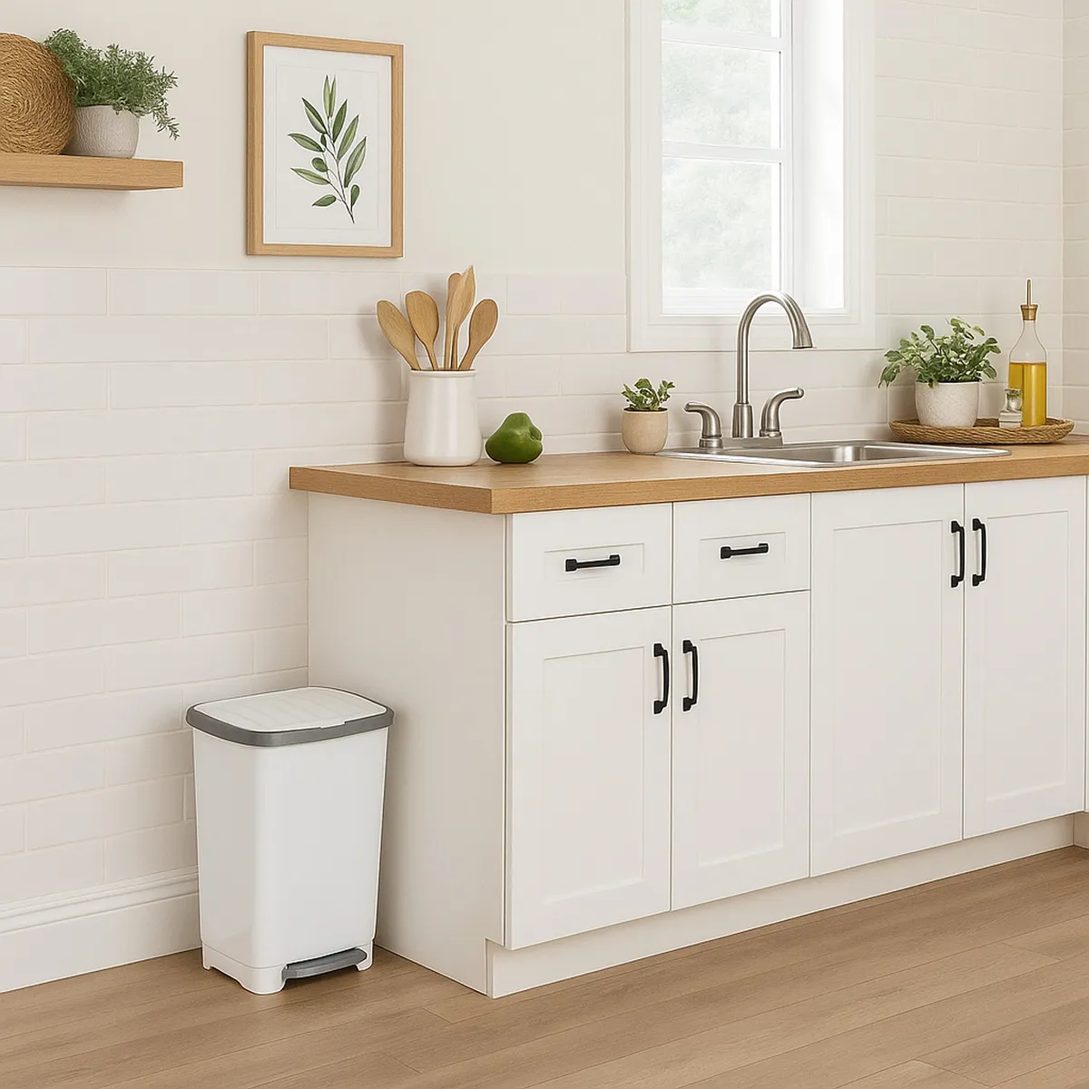 KLEINE WOLKE - Basurero 25 Litros Plástico Blanco