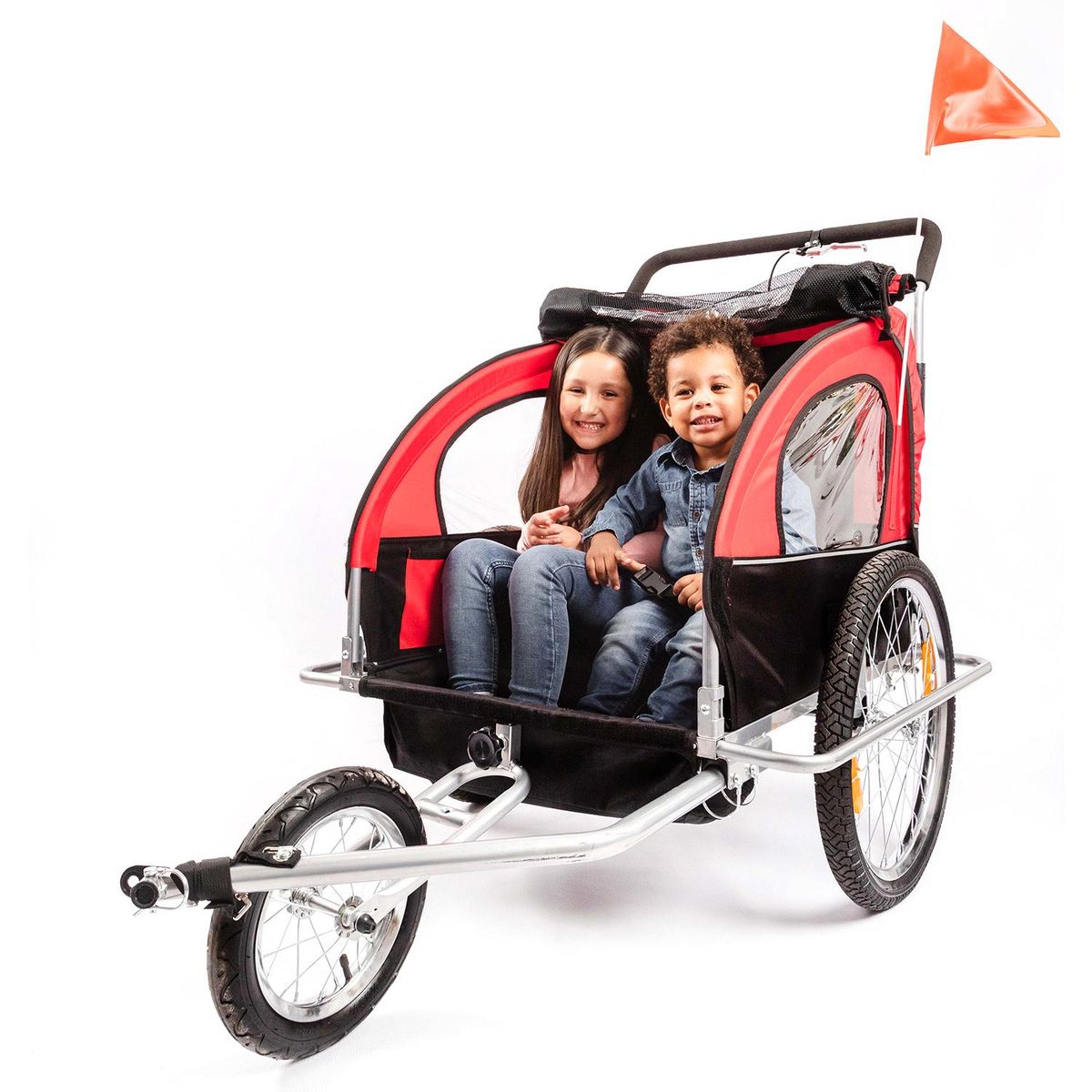 KIDSCOOL - Carro jogger y trailer rojo Kidscool