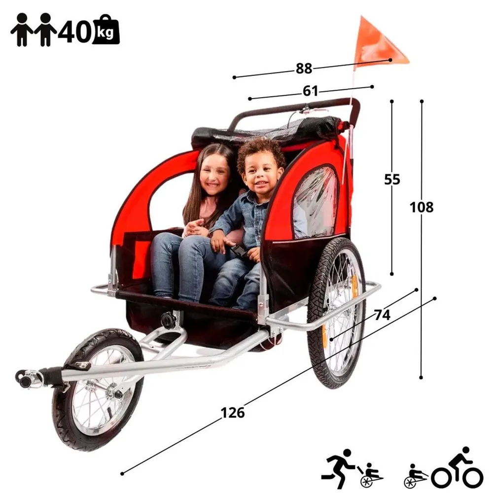 Kidscool Baby Trailer V1 Rojo, foto 9