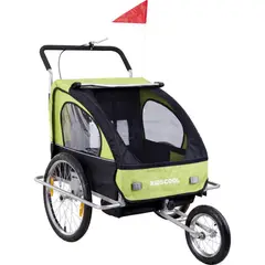 KIDSCOOL - Carro jogger y trailer verde