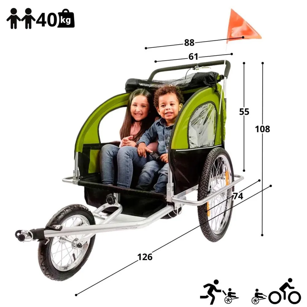Kidscool Baby Trailer V1 Verde, foto 9