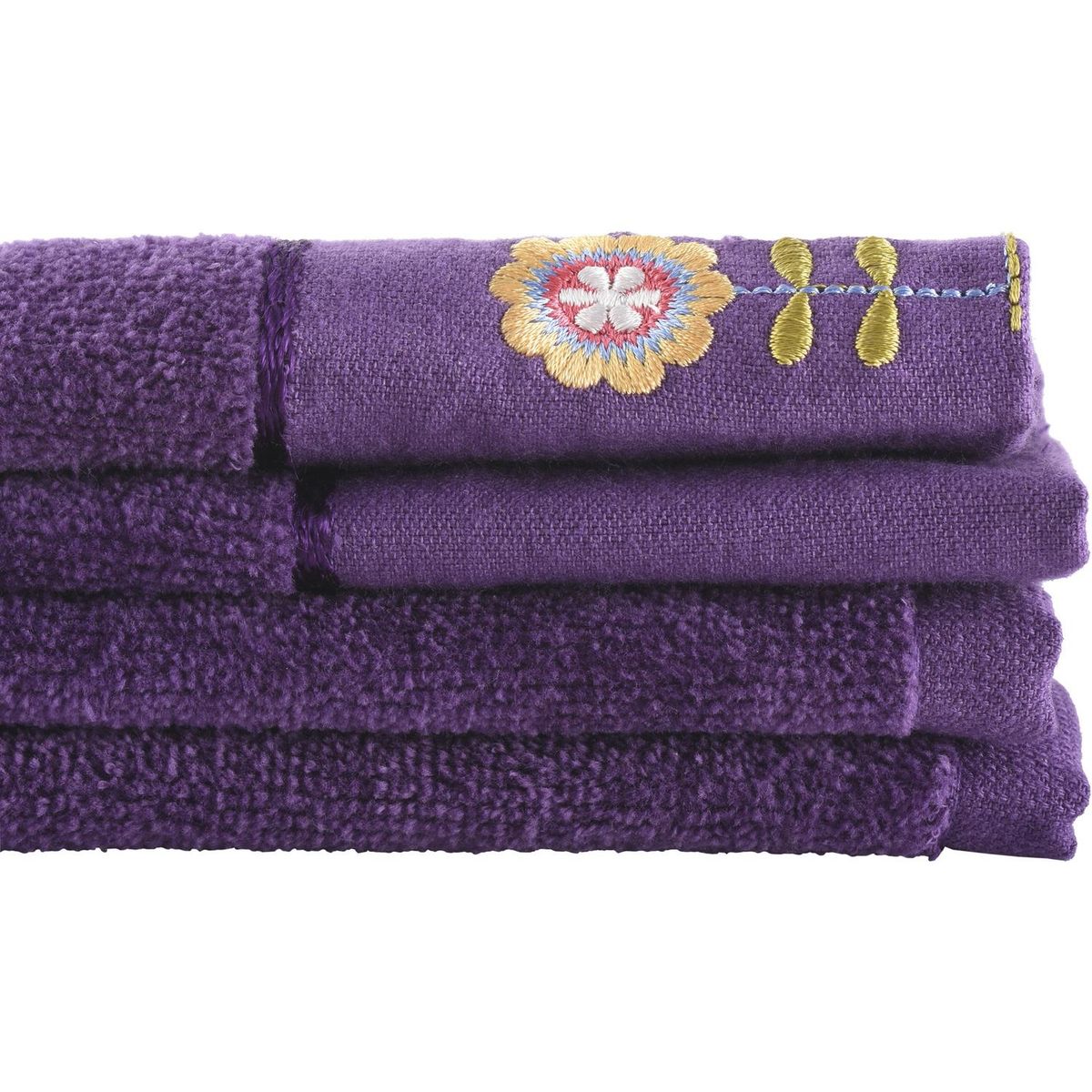 JUST HOME COLLECTION - Set de Toallas Visita 380 gr Algodón 30x50 cm Morado