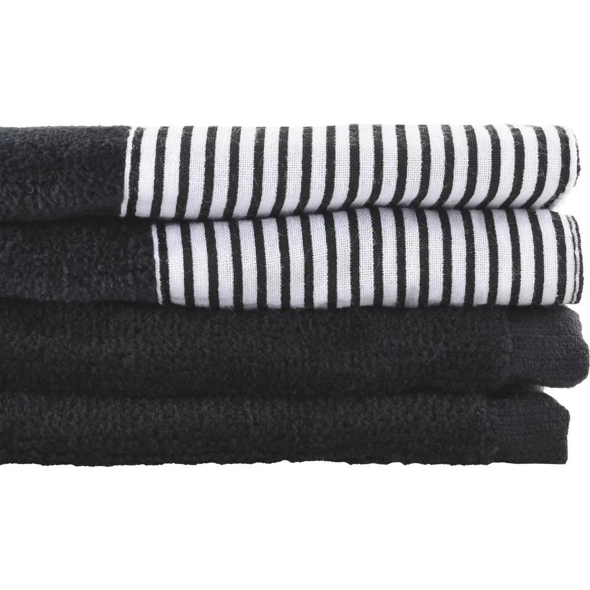 JUST HOME COLLECTION - Set de Toallas Visita 380 gr Algodón 30x50 cm Negro