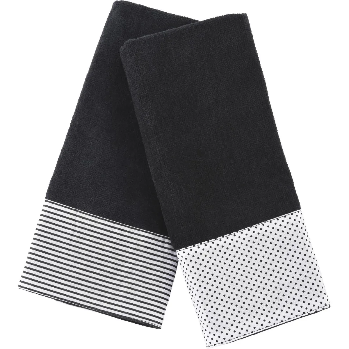 JUST HOME COLLECTION - Set de Toallas Visita 380 gr Algodón 30x50 cm Negro