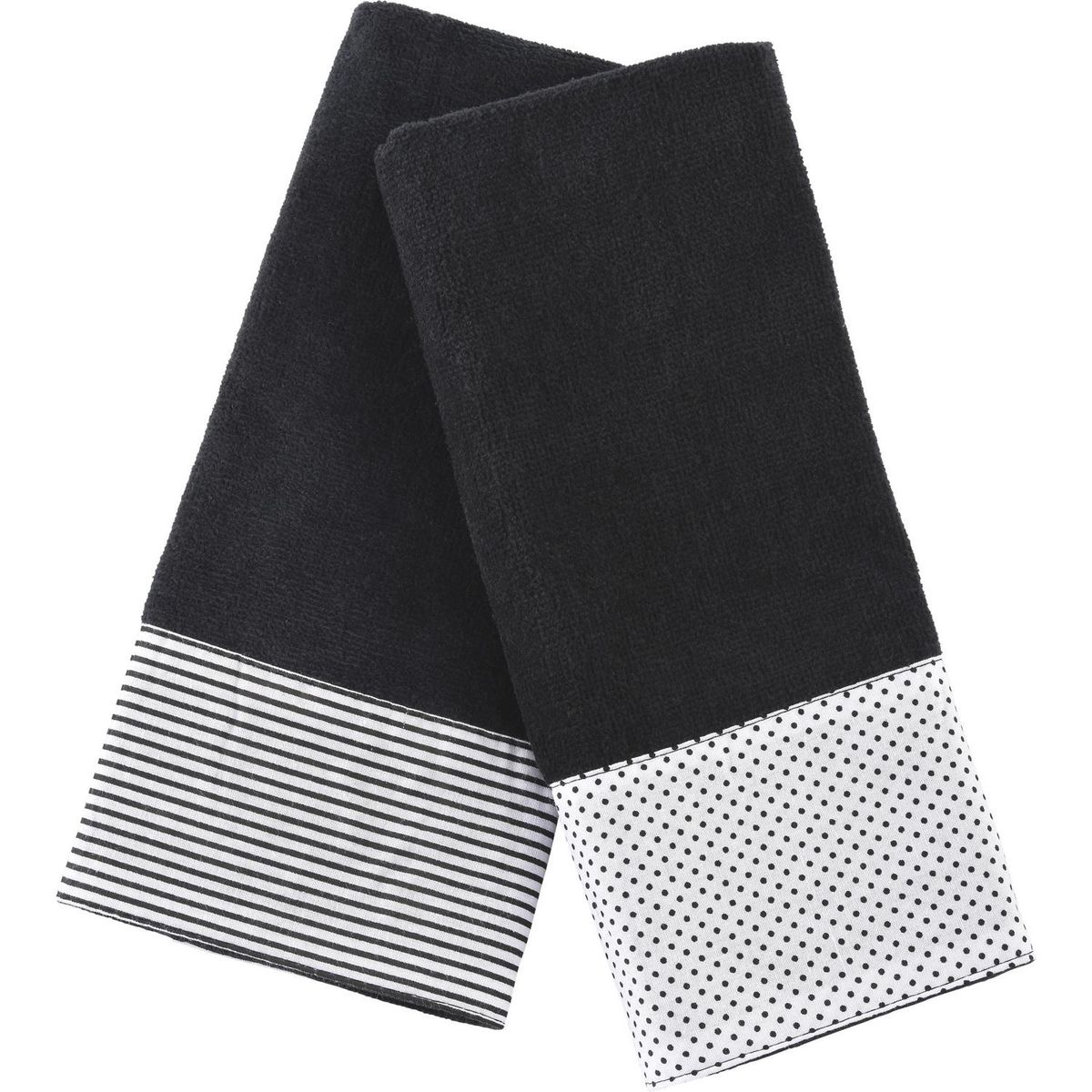 JUST HOME COLLECTION - Set de Toallas Visita 380 gr Algodón 30x50 cm Negro