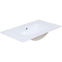 Lavamanos Forma Cuadrada Cerámica 81x14.5x46 cm Blanco