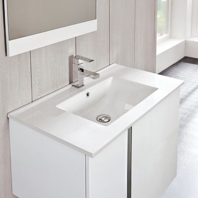 Imagen 2 del producto Lavamanos Forma Cuadrada Cerámica 81x14.5x46 cm Blanco