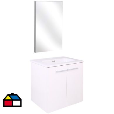 Kit Vanitorio + Espejo Blanco