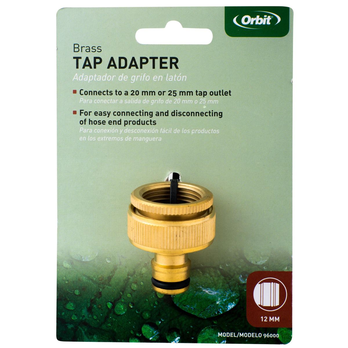 ORBIT - Conector para manguera 1/2" de bronce