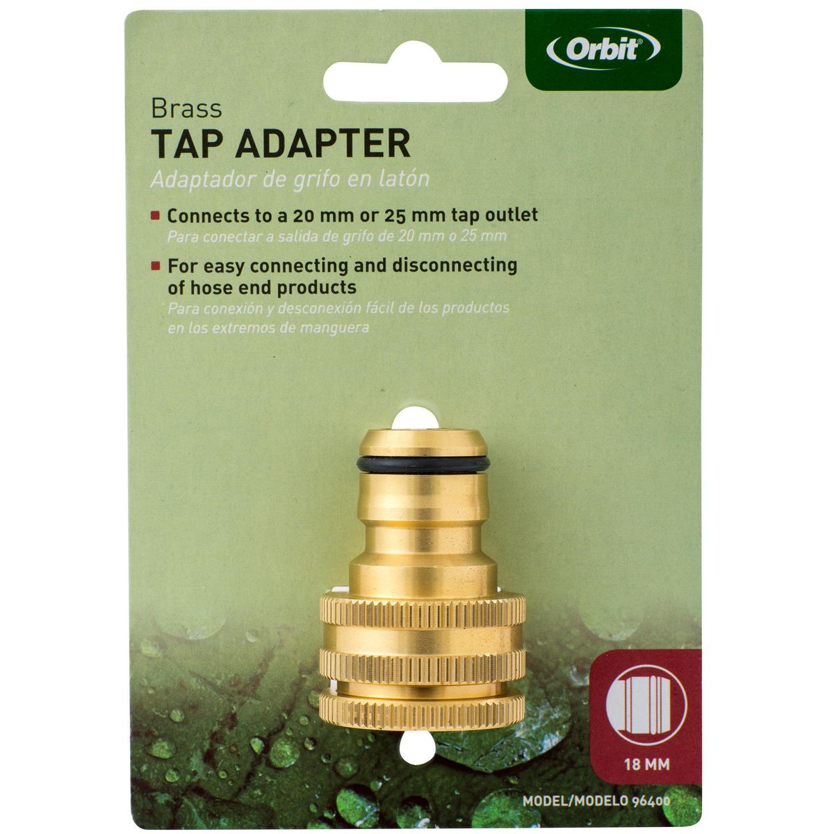 ORBIT - Conector para manguera 3/4" de bronce