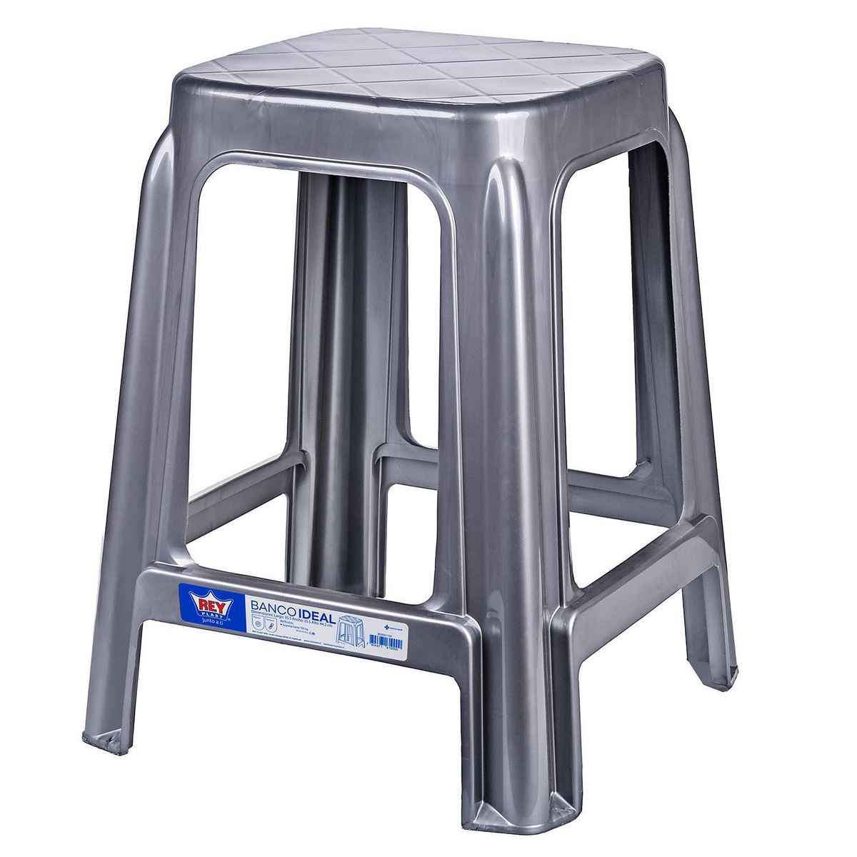 REYPLAST - Banco de Colores Negro/Gris