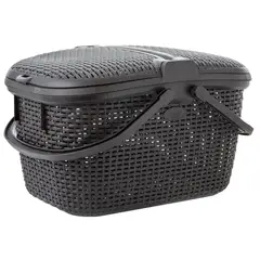 REYPLAST - Canasta ratán para picnic color café