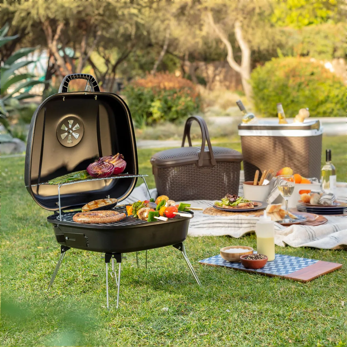 REYPLAST - Canasta ratán 36.4x29.1x47 cm 49.8 l Marron