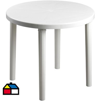 Mesa redonda de terraza caral blanca blanco