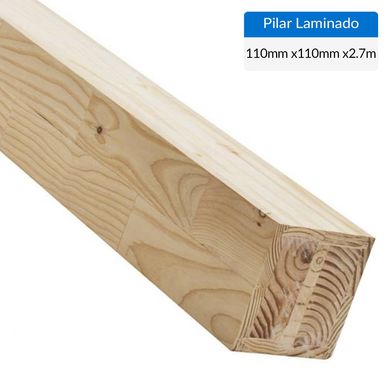 Pilar Laminado pino Oregn finger 110 x 110 mm x 2,70 m