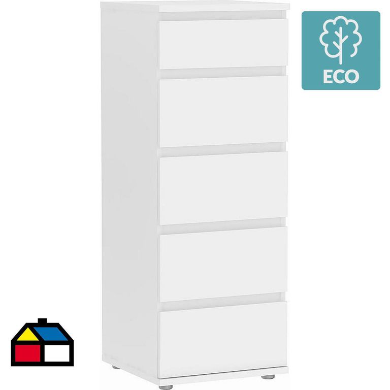 5 Cajón(es) Nova 40x107x40 cm Blanco