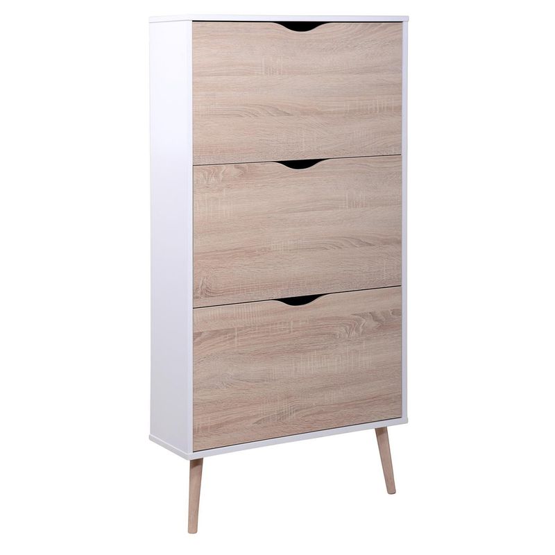 TVILUM - Zapatera Oslo Aglomerado 3 Nivel(es) 77x131x23.9 cm Blanco/Oak