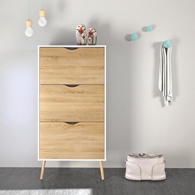 Imagen 2 del producto Zapatera Oslo Aglomerado 3 Nivel(es) 77x131x23.9 cm Blanco/Oak