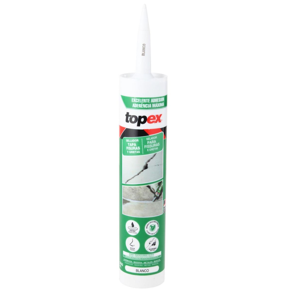 TOPEX - Sellador Topex 300 ml Multiuso para Fisuras y Grietas Blanco