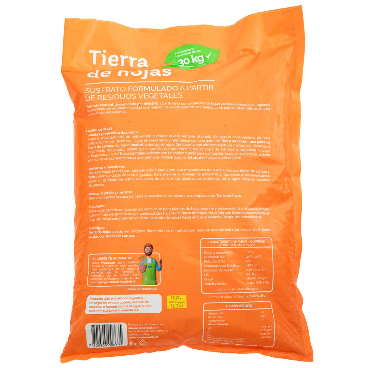 ANASAC - Tierra de Hoja para Jardín 6 litros saco