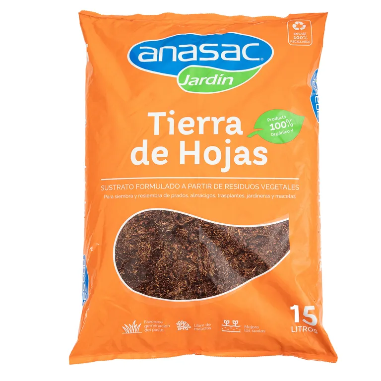 Tierra de Hoja para Jardín 15 litros saco