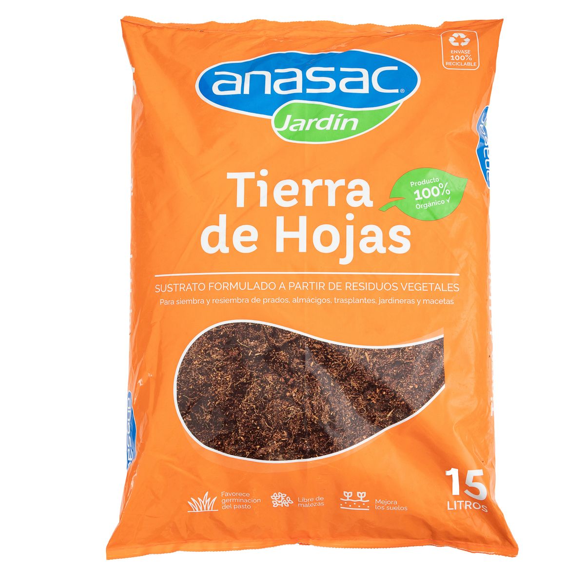 ANASAC - Tierra de Hoja para Jardín 15 litros saco