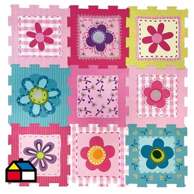 Alfombra puzzle Flor 9 piezas