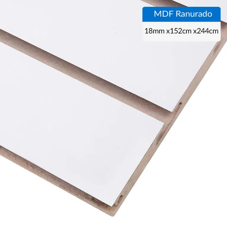MDF Ranurado Melamínico Blanco 18 mm 152x244 cm | Sodimac Chile