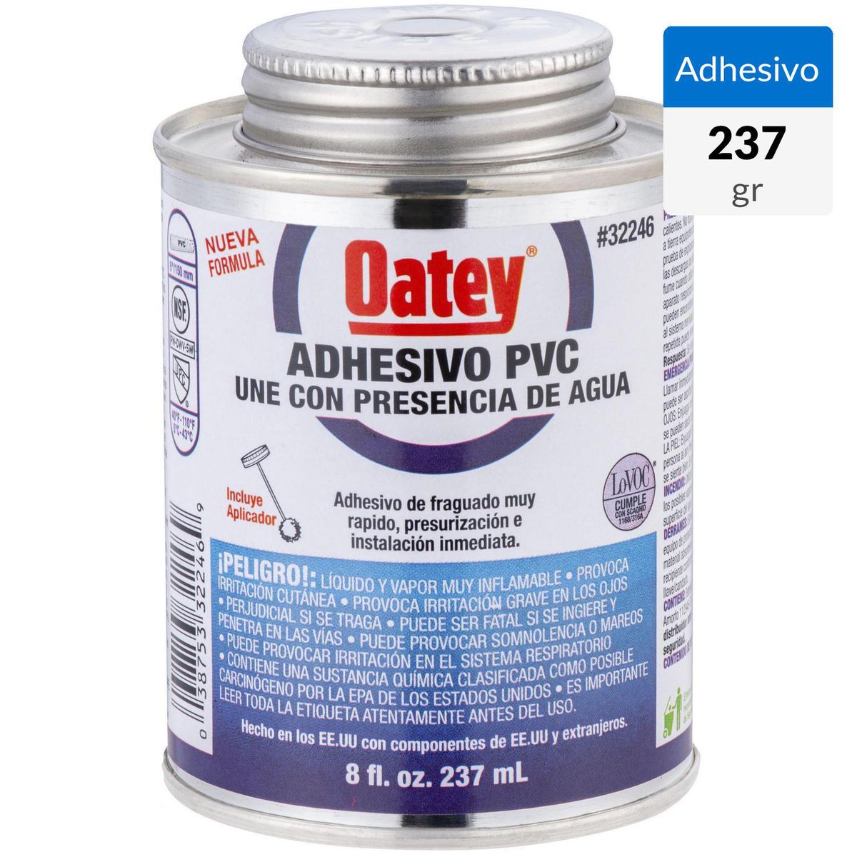 OATEY - Adhesivo PVC 237 ml Humedad Profesional