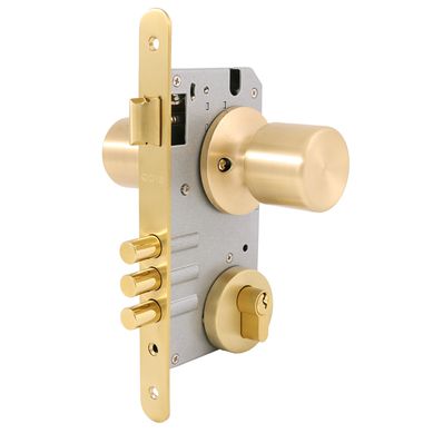 Cerradura de embutir con pomo 205 para puerta principal bronce