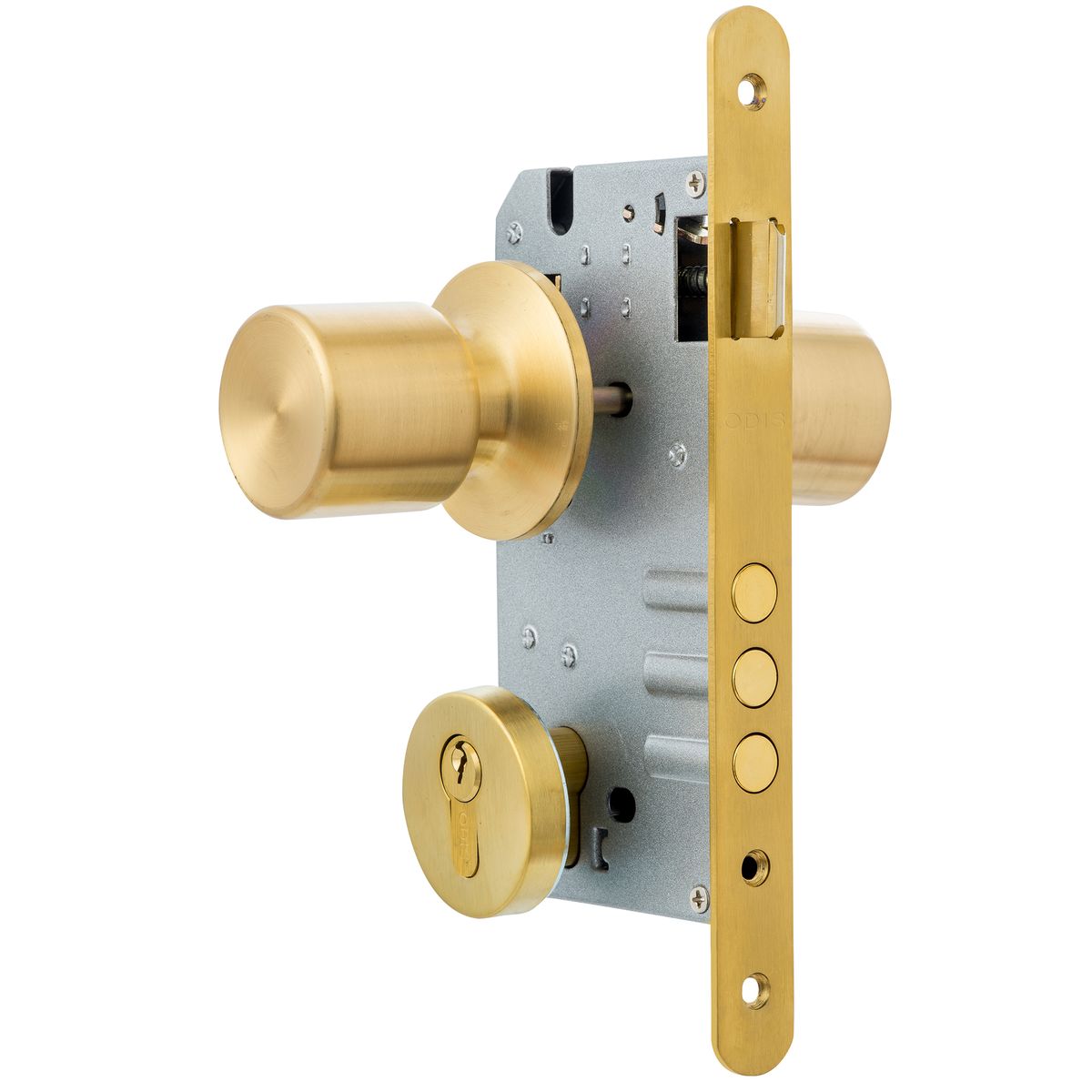 ODIS - Cerradura de embutir con pomo 205 para puerta principal bronce