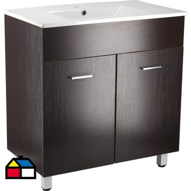 Mueble vanitorio 85x80x46 cm wengu.