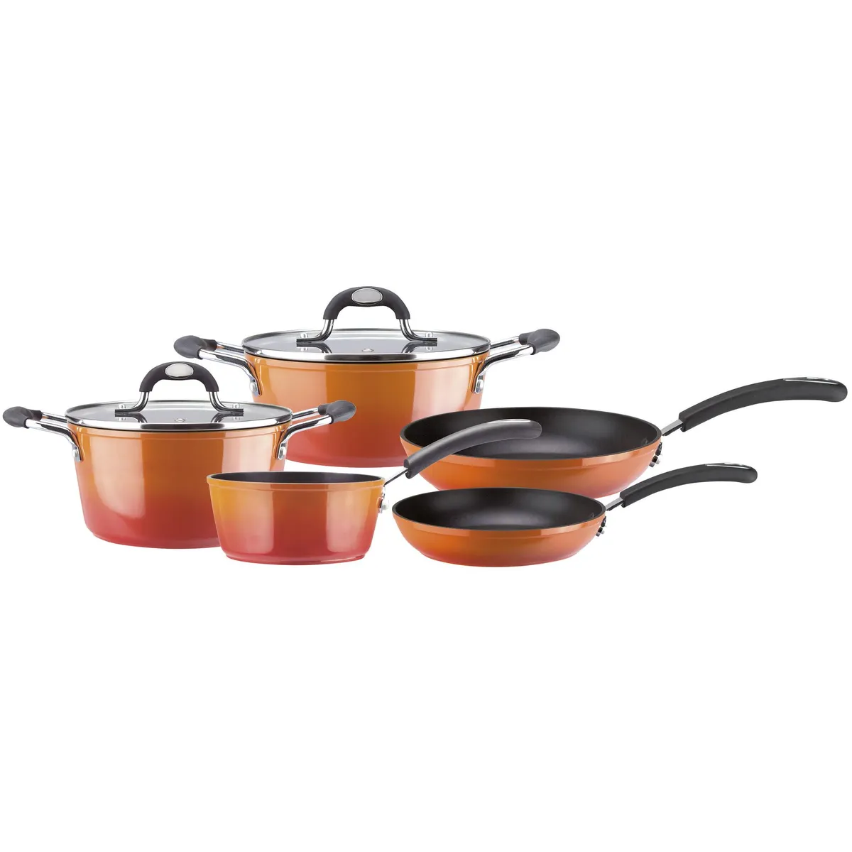 Batería de Cocina 7 Piezas Aluminio fundido Fuego Naranjo, marca MARMICOC - Foto Principal